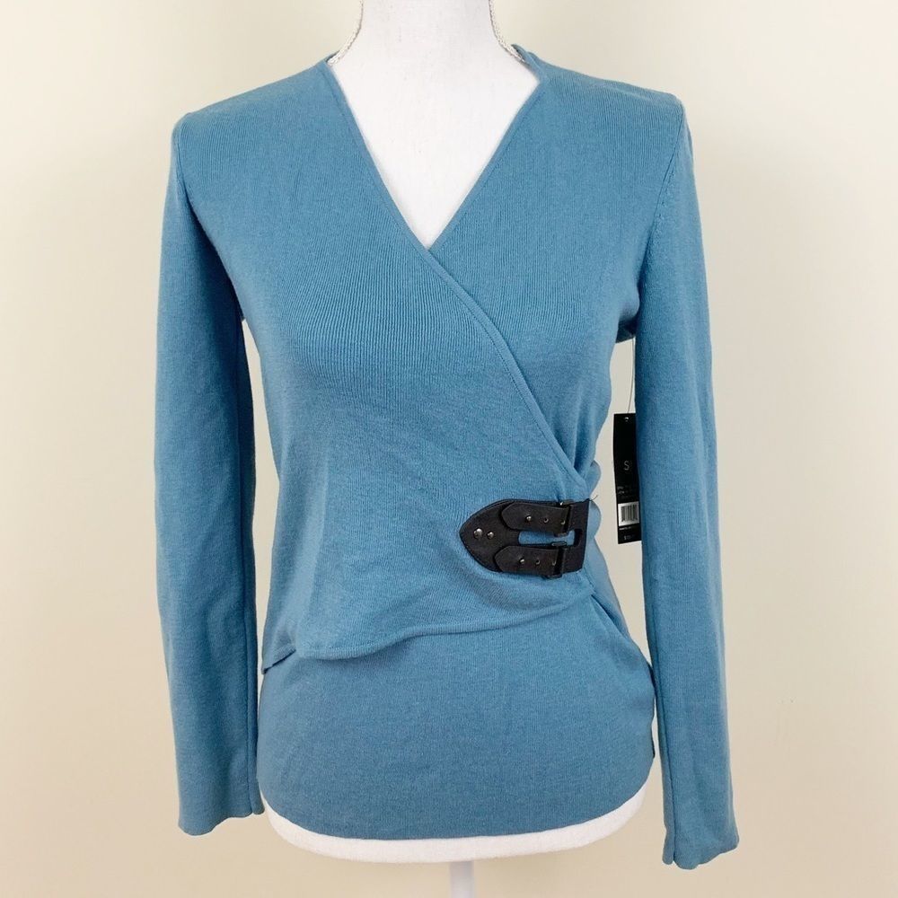 NIC + ZOE Faux Wrap Buckle Small Long Slee…